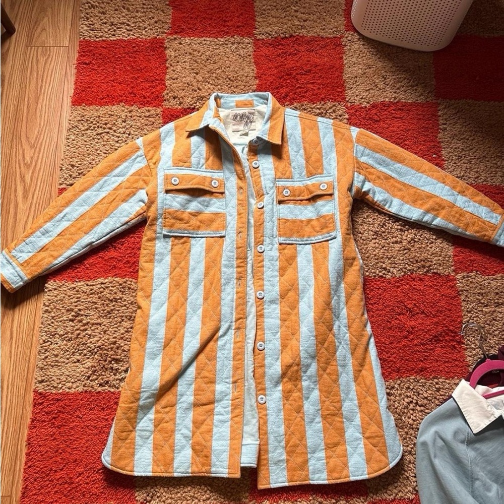 Ace & Jig Orange and Blue Striped Jacket